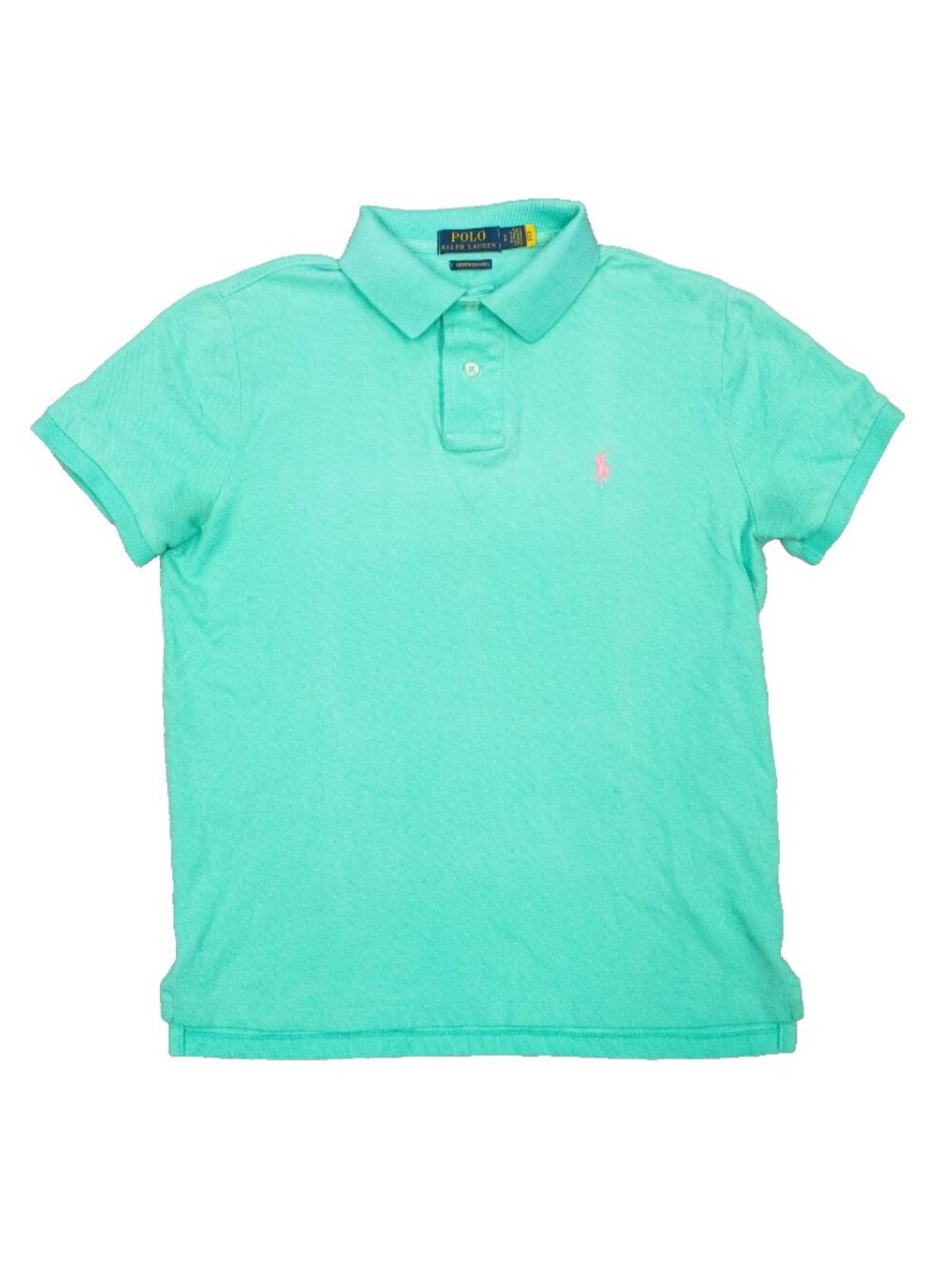 Polo Ralph Lauren Custom Slim Fit Polo Shirt Short Sleeve Cotton Teal Small